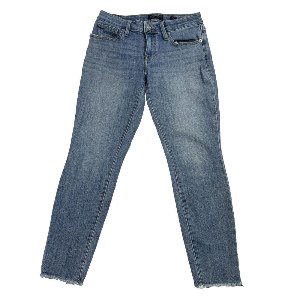 Lucky Brand Jeans Womens 6/28 Ankle Light Wash Frayed Hem Stretch Denim Casual